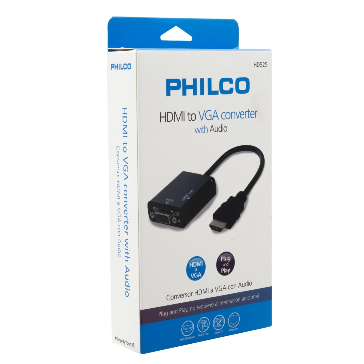 Adaptador Tripp Lite de Cable Convertidor HDMI a VGA con audio para PC  Ultrabook/Laptop/Escritorio, (