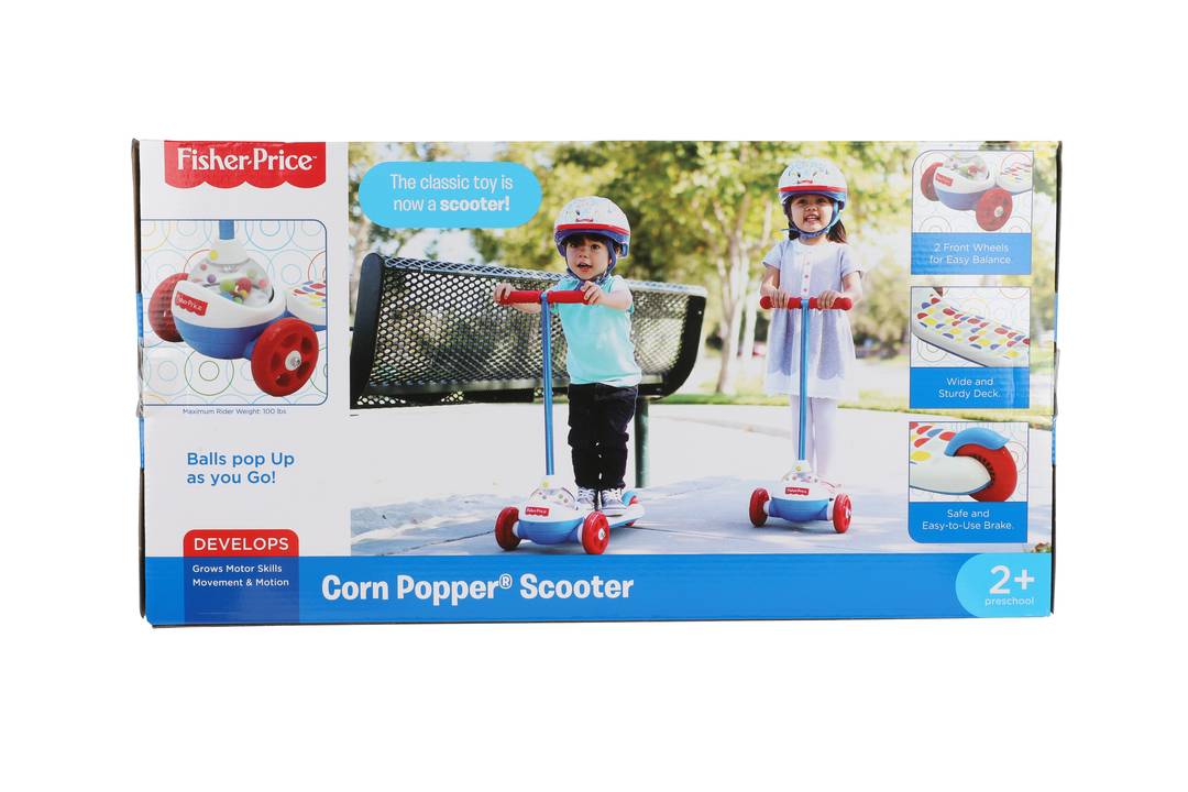 Scooter Vivitar Fisher Price 3D Corn Popper Azul Blanco Rojo Techbox